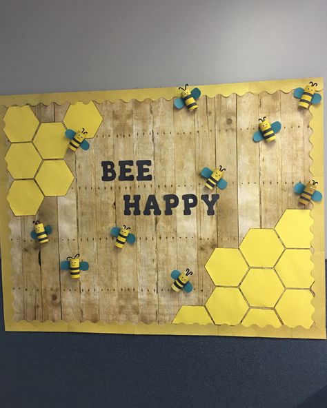 Bee Amazing Bulletin Board Ideas, Bee Bulletin Board Ideas Preschool, Spring Bee Bulletin Board Ideas, Happiness Bulletin Board Ideas, Honeycomb Bulletin Board, Bee Mine Bulletin Board, Bee Board Ideas, Beehive Bulletin Board, Bee Window Display