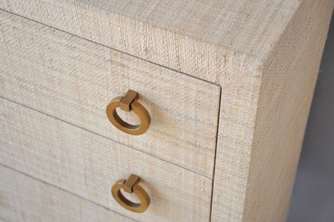 Crushing on~ Grasscloth - French Country Cottage Wallpaper Dresser, Man Decor, Old Office, Paper Furniture, Manly Decor, Vanity Design, Big Desk, Diy Dresser, Brass Pulls