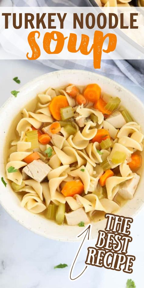 Turkey Soup Crockpot, Homemade Turkey Soup, Vegetable Noodle Soup, Turkey Seasoning, Leftover Turkey Soup, Turkey Noodle Soup, Leftover Thanksgiving, Turkey Soup Recipe, Leftovers Soup