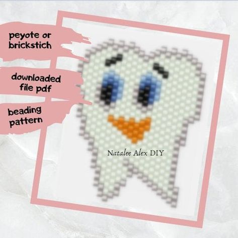 Stitch Things, Tooth Pattern, Snow Maiden, Square Stitch, Medical Symbols, Kandi Patterns, Loom Pattern, Charts And Graphs, Delica Beads