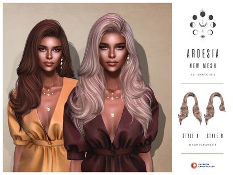 ARDESIA HAIR | Nightcrawler on Patreon Nightcrawler Sims 4 Cc, Sims 4 Cc Alpha Hair Nightcrawler, Sims 4 Hair Nightcrawler, Nightcrawler Hair Sims 4, Anto Hairs Sims 4, Sims 4 Cc Hair Nightcrawler, Sims Women Hair, Anto Sims 4 Hair, Sims 4 Blowout Hair Cc