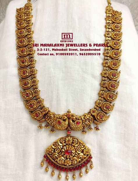 Kundan Mango Haram Designs, Gold Mango Haram, Kasula Haram, Lakshmi Haram, Whatsapp Video Call, Mango Haram, Mango Design, Mango Mala, Detachable Pendant