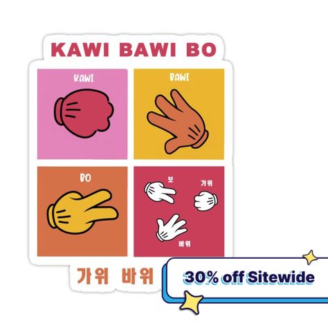 Decorate laptops, Hydro Flasks, cars and more with removable kiss-cut, vinyl decal stickers. Glossy, matte, and transparent options in various sizes. Super durable and water-resistant. Kawi Bawi Bo | Rock Paper Scissors Game Visit my shop for more Korea, Kdrama and Kpop merch! Rock Paper Scissors Game, Kdrama Merch, Rock Paper Scissors, Paper Scissors, Kpop Merch, Korean Drama, Sticker Design, Decorate Laptops, Kdrama