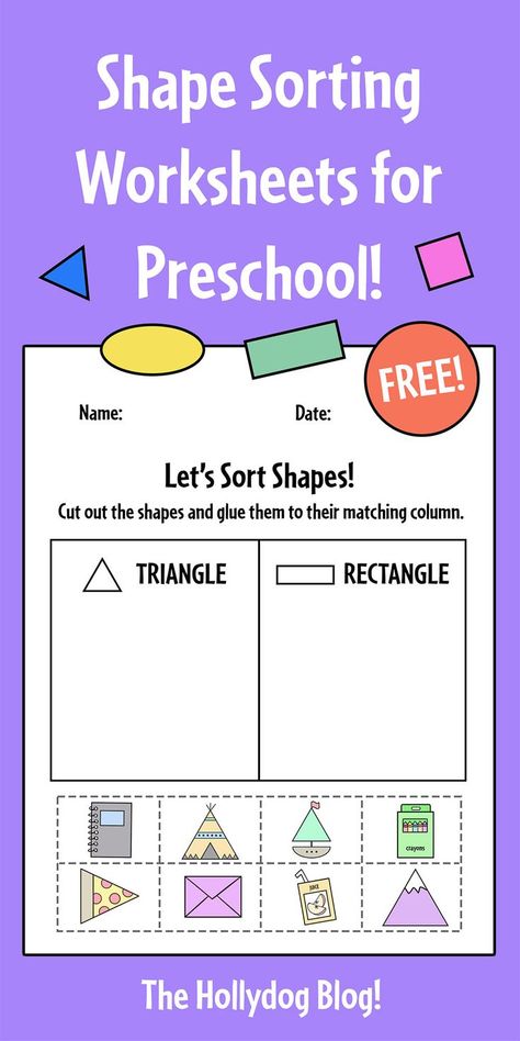 Preschool Shapes Printables Free, Sorting Worksheets For Preschool, Shapes Worksheets Preschool, Division Worksheets Grade 3, Shape Printables, Preschool Shapes, Shape Worksheets For Preschool, Shape Activities, Shape Activities Preschool