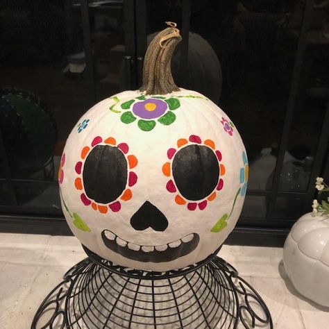 Pumpkin Carvin' Giveaway! Catrina Pumpkin Painting, Mexican Pumpkin Painting, Skeleton Pumpkin Painting, Day Of The Dead Pumpkin Painted, Christian Pumpkin Painting, Sugar Skull Pumpkin Painting, White Pumpkin Painting Ideas, Small Pumpkin Painting Ideas, Pumpkin Designs Painted