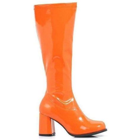 Orange Gogo Boots, Fnaf Outfits, Orange Boots, Daisy Duke Shorts, Bar Hopping, Mod Look, Ellie Shoes, Gogo Dancer, Gogo Boots