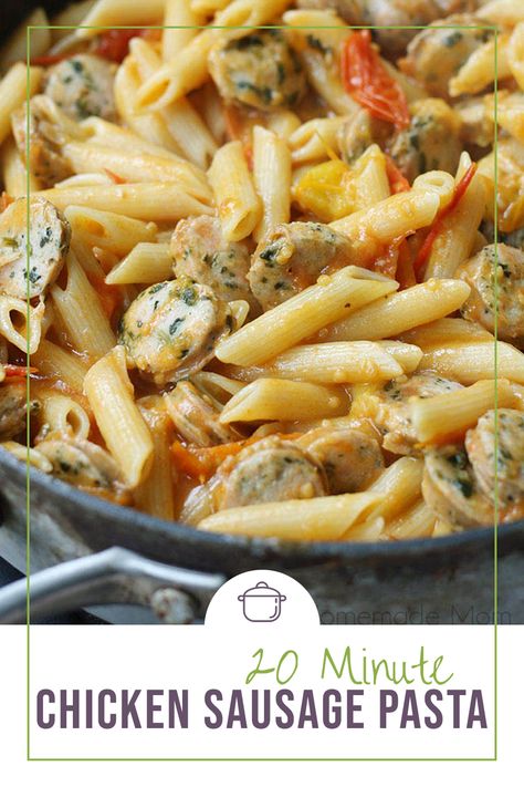 Chicken Sausage Lunch, Carnivore Crockpot, Apple Chicken Sausage Recipes, Chicken Sausage Spaghetti, Sausage Ravioli Recipe, Recipes With Chicken Sausage, Chicken Sausage Recipes Pasta, Sausage Pasta Dinner, Tomato Pesto Chicken