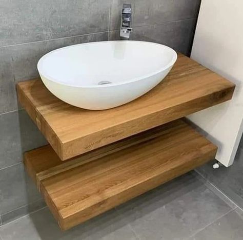 Brick Vanity Bathroom, Floating Vanity Shelf, Floating Wood Vanity, Floating Vanity Bathroom, Unique Bathroom Sinks, Vanity Shelf, Shelf Vanity, Floating Sink, Bathroom Wood