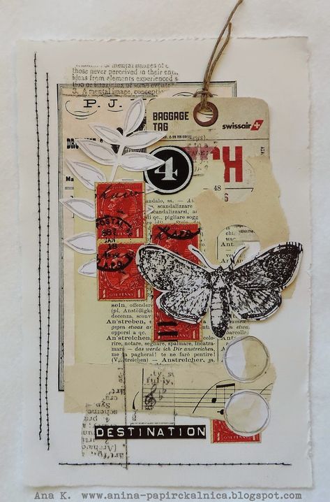 Destination... Kunstjournal Inspiration, Paper Collage Art, Glue Book, Collage Art Mixed Media, Vintage Collage, Assemblage Art, Mixed Media Art Journaling, Artist Trading Cards, Scrapbook Journal