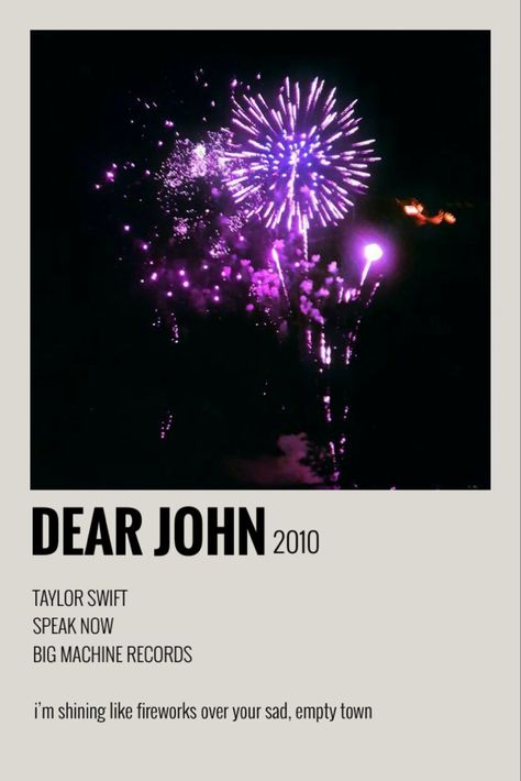 Dear John Taylor Swift Polaroid Poster, Dear John Poster Taylor Swift, Speak Now Polaroid Poster, Taylor Swift Song Cards, Taylor Swift Songs Polaroid Poster, Taylor Swift Song Poster, Taylor Swift Polaroid Poster, Taylor Swift Dear John, Polaroid Songs