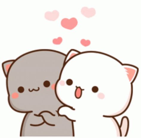 Love Peach Sticker - Love Peach Goma - Discover & Share GIFs Goma And Peach Gif, Peach And Goma Cat Gif, Peachu Gomu, Goma Peach, Calin Gif, Peach Sticker, Peach And Goma, Mochi Cat, Peach Goma