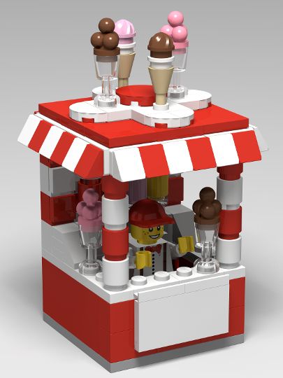 Ice Cream Stall, Milkshake Ice Cream, Ice Cream Milkshake, Lego Food, Easy Lego Creations, Lego Furniture, Lego Videos, Lego Club, Lego Christmas