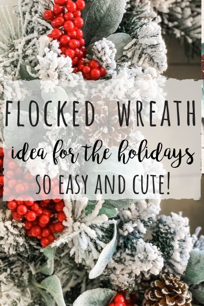 Flocked wreath idea for the holidays! | Wilshire Collections Flocked Winter Wreaths, Flocked Christmas Wreaths For Front Door, Christmas Wreaths Flocked, Farmhouse Christmas Wreath Ideas, Flocked Wreath Decorating Ideas, Flocked Garland Decorating Ideas, Flocked Christmas Wreath Ideas, Flocked Wreath Ideas, White Wreath Ideas