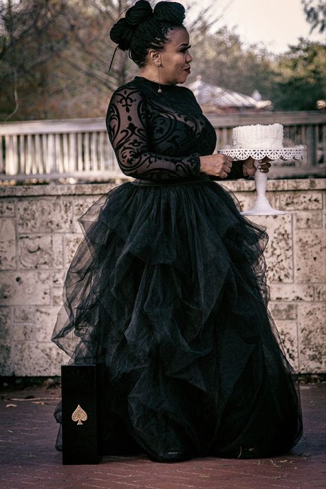 Black Dresses Plus Size, Occasional Dresses, Tulle Skirts Outfit, Fiercely Feminine, Staff Party, Black Chiffon Dress, African Inspired Clothing, Glam Photoshoot, Tulle Skirts