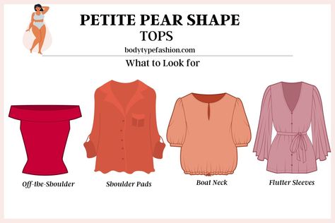 How to dress a petite pear shape Petite Pear Shape Outfits, Pear Body Shape Fashion, Pear Shaped Fashion, Pear Body Shape Outfits, Pear Shape Fashion, Pear Shaped Outfits, Body Shape Guide, Dress For Body Shape, Narrow Shoulders