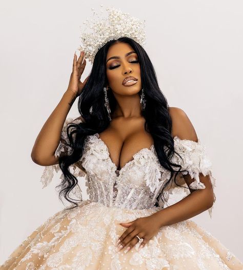 Porsha Guobadia (@porsha4real) • Instagram photos and videos Porsha Williams Wedding, Black Brides Hairstyles, Dark Wedding Theme, Porsha Williams, Plus Wedding Dresses, Bridal Styling, Wedding Dress Cake, Wedding Playlist, Dark Wedding