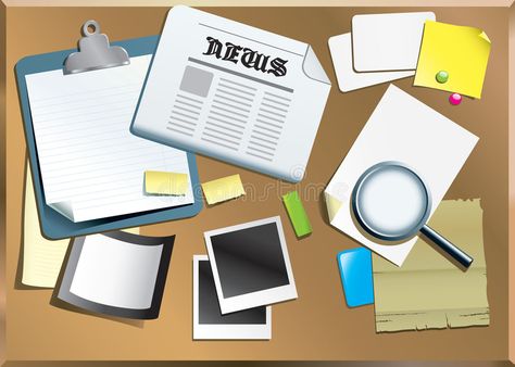 Detective investigate. An amazing office table of one detective with all accesso #Sponsored , #Paid, #Paid, #investigate, #detective, #accesso, #amazing Detective Party, Detective Aesthetic, Office Background, Creative Lifestyle, Office Table, Detective, Stock Images Free, Stock Vector, Vector Illustration