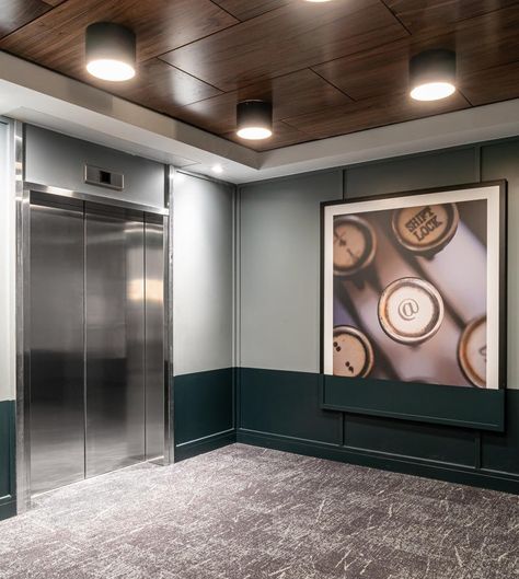 Studio Garrison | Aeon Elevator Cab Design, Elevator Lobby Design, Apartment Lobby, Lift Lobby, Elevator Lobby, Corridor Design, Elevator Design, Sales Center, Family Design