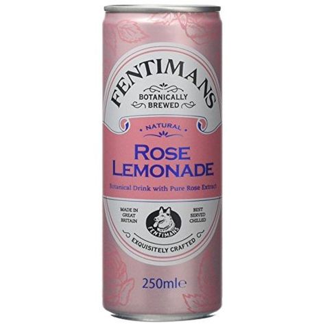 Fentimans Rose Lemonade Drink Can, 250 ml (Pack of 24) Fentimans Rose Lemonade, Lemonade Drink, Jordan Baker, Rose Lemonade, Lemonade Drinks, Soft Drinks, Lemon Juice, Vegan Friendly, Beer Bottle