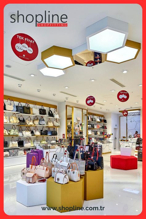 Bags Store Design, Bag Shop Interior, Purse Display Ideas Retail, Retail Store Ideas, Bag Store Display, Bridal Shop Ideas, Shoe Store Design, Store Shelves Design, Retail Store Interior Design