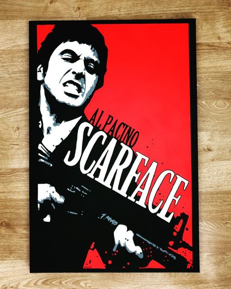 Scarface Painting, Scarface Art, Scarface Poster, Spiderman Canvas, Montana Art, Arte Punk, Dorm Art, Pop Art Comic, Pop Art Posters