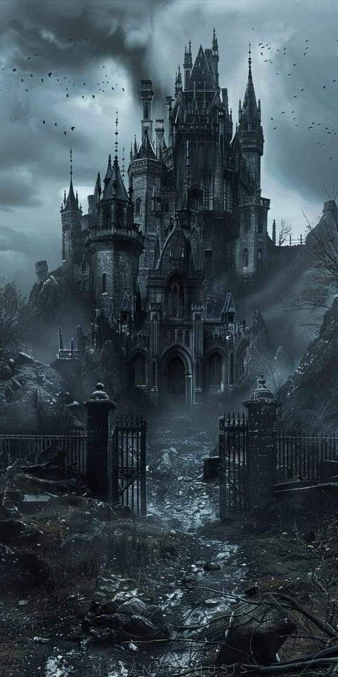 Gothic Castle Aesthetic, Goth Castle, Goth Architecture, Feeling Uneasy, Victorian Castle, Vampire Castle, Castle Exterior, Scary Stories To Tell, Creepy Houses