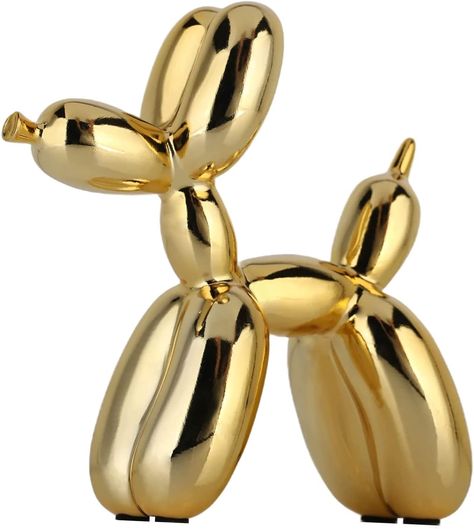 Balloon Dog Sculpture, Bulldog Sculpture, Statue Home Decor, Gold Statue, Resin Sculpture, Dog Sculpture, Mirror Effect, Dog Statue, Balloon Dog