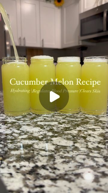 Keshia | Juiceologist🍋 on Instagram: "Cucumber Melon Recipe☺️

Recipe:
1 Golden HoneyDew
3 cucumbers 
Makes about 64 oz/ 8 cups

Here’s’ a simple recipe to keep you hydrated & full of nutrients while you’re out in these streets lol☺️☀️ The Golden Honeydew is pretty sweet so I used cucumbers to “water it down” & it’s taste great! 

Other Benefits:
- Rich in vitamins K & C 
-Help prevents constipation
-help lower your blood sugar levels
-Full of antioxidants 
-Protects joints from inflammation 
-Great source of folate
-Hydrate your body & skin

Comment “RECIPE” for the 🔗 to the Recipe eBook!

Wanna join our cleanse challenge? Comment “CLEANSE” and I’ll send you the discounted 🔗 for your cleanse!🌱

Glass Bottles from Amazon, 🔗 in bio

#juice #juicing #honeydew #cucumber" Honey Dew Juice Recipes, Honey Dew Melon Juice Recipe, Honeydew Melon Recipes, Honey Dew Melon, Honeydew Drink, Melon Juice Recipe, Melon Recipes, Prevent Constipation, Cucumber Melon