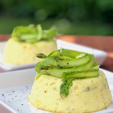 Italian Summer Dishes, Parmesan Flan, Yacht Food, Marinated Asparagus, Marinated Zucchini, Cheese Flan, Elegant Recipes, Shaved Asparagus, Elegant Appetizers