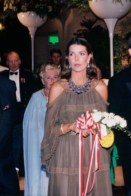 Red Cross Ball in Monaco Monte Carlo Tennis, Paris In The Summer, Caroline Rose, Black And White Coat, Ballet Performances, Princess Caroline Of Monaco, Caroline Of Monaco, Princess Alexandra, Princess Caroline