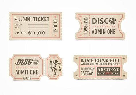 Ticket Drawing, Ticket Template Free, Gig Tickets, Concert Ticket Template, Music Tickets, Admit One Ticket, Vintage Ticket, Concert Ticket, Ticket Design