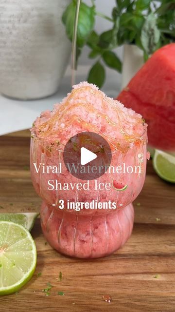 Eleni on Instagram: "One of the best viral recipe I've tried so far😍🍉

We all love watermelon but this tastes just different…so sweet and fresh, you have to save and try this recipe!

Ingredients:
• Watermelon (cut and freeze for at least 4 hours or overnight), then use a cheese grater to shave it.
• Honey, Lime Juice & Lime Zest (sprinkle on top)
Enjoy🫶

#watermelon #shavedice #viral #viraltrend 
#summerrecipes #healthydessert" Shaved Watermelon, Freezer Treats, Sour Patch Grapes, Shaved Ice Recipe, Vegan For A Week, Vegan Recepies, Plant Based Cookbook, Weekend Cooking, Watermelon Ice