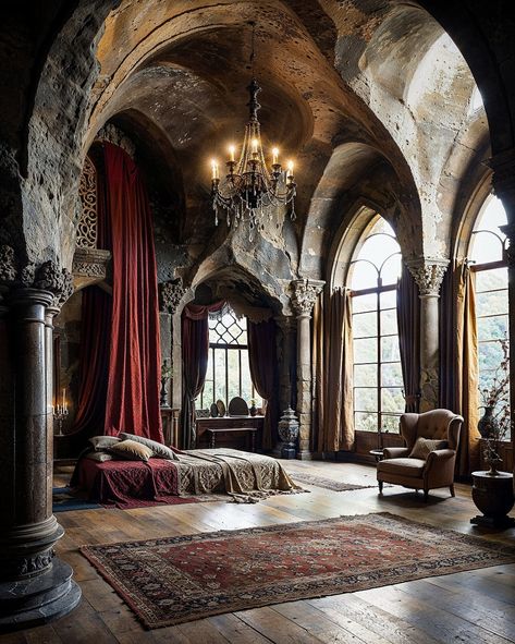 Ideal Aesthetic, Castle Rooms, Castle Bedroom, Casa Clean, Fantasy Rooms, Random Items, Castles Interior, Gothic Revival, Fantasy House