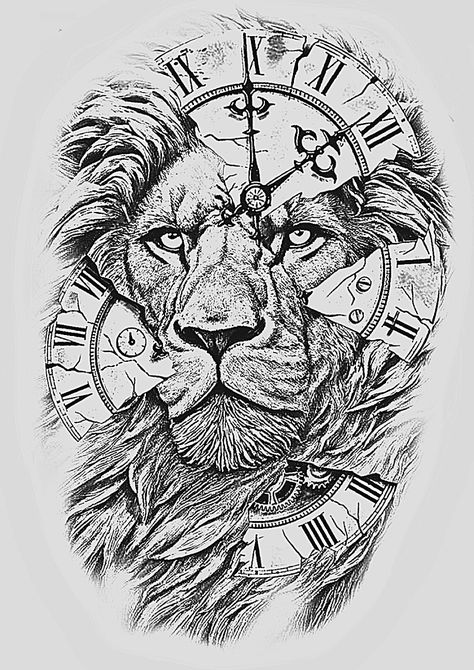 Lion Tattoo Stencil, Chest Tattoo Stencils, Leg Sleeve Tattoos, Leg Tattoo Ideas, Lion Art Tattoo, Big Cat Tattoo, Chicano Tattoos Sleeve, Egyptian Tattoo Sleeve, Cherub Tattoo