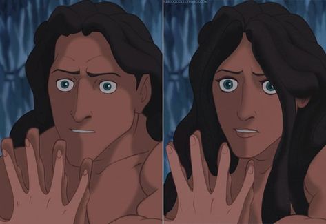 What If Elsa Were a Man? See Disney Characters in a Whole New Light Tarzan And Jane Fanart, Tarzan Fanart, Disney Characters Genderbend, Gender Bent Disney, Twilight Equestria Girl, Princess Illustration, Tarzan And Jane, Prince Eric, Disney Elsa