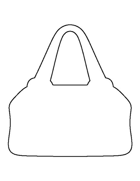 Purse pattern. Use the printable outline for crafts, creating stencils, scrapbooking, and more. Free PDF template to download and print at http://patternuniverse.com/download/purse-pattern/ Purse Template Free Printable, Purse Template Free Pattern, Purse Silhouette, Purse Template, Printable Outline, Coloring Crafts, Paper Flower Patterns, Paper Purse, Dress Card