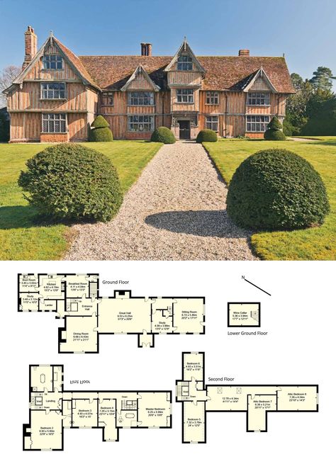 English Mansion Floor Plan, English Estate Floor Plans, Tudor Mansion Floor Plans, English Manor Floor Plan, British House Plans, Plan Interior Design, Manor House Plans, Castle Floor Plan, Pool House Designs