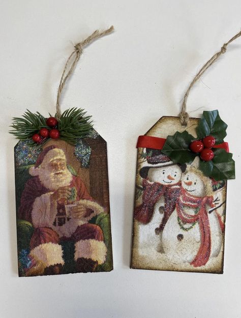 Diy Santa, Christmas Journal, Wooden Tags, Christmas Wood, Hang Tags, Christmas Tag, Dollar Tree, Tags, Christmas Diy