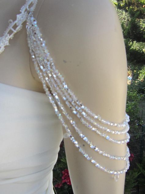 Bead Wedding Dress, Wedding Dress Strap, Wedding Dress Straps, Dress Embellishments, Pearl Applique, Pearl Straps, Detachable Wedding Dress, Wedding Anklets, Shoulder Epaulettes