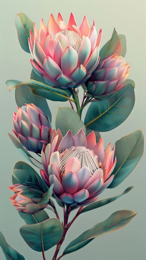 Pink, Cream and Red Protea Bouquet stock images Protea Flowers, Protea Bouquet, Protea Flower, Green Backdrops, Botany, Light Green, Photo Image, Stock Images, Stock Photos