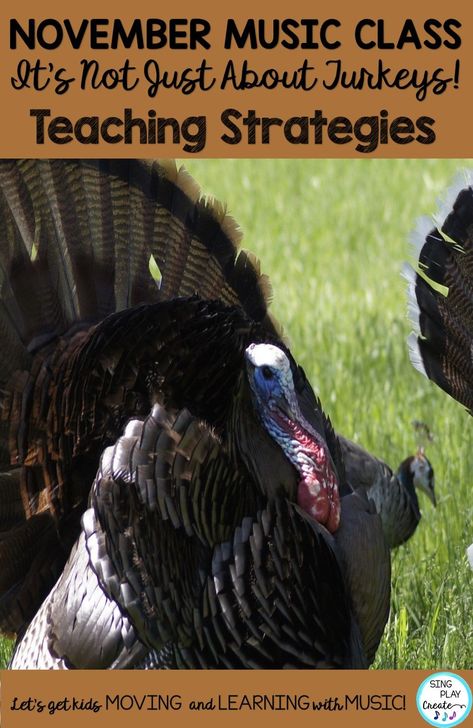 Get some fun Thanksgiving themed teaching strategies for November music lessons from Sandra at Sing Play Create.  #elementarymusicclass #classroommanagement #elementarymused Thanksgiving Music Class, Class Stations, Thanksgiving Music Lessons, Thanksgiving Music Activities, Halloween Music Activities, Elementary Music Activities, Thanksgiving Music, Music Education Games, Orff Music