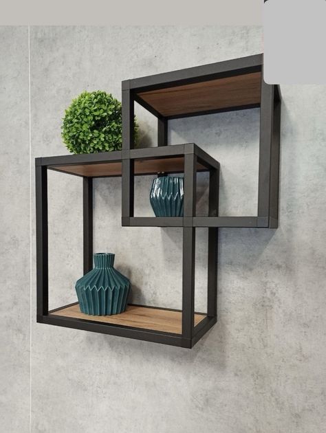 Indoor Plants Stand, Indoor Plant Stand Ideas, Wall Shelf Ideas, Metal And Wood Bench, Plant Stand Ideas, Plants Stand, Aluminum Fabrication, Iron Furniture Design, Indoor Plant Stand