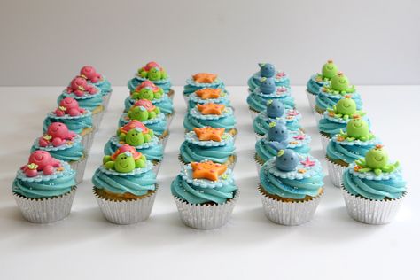 Sea Creature Cupcakes | A set of cupcakes for a swimming par… | Flickr Sea Creature Cupcakes, Crab Cupcakes, Swimming Party, Sea Creature, Food Inspo, Mini Cupcakes, 4th Birthday, Sea Creatures, Under The Sea