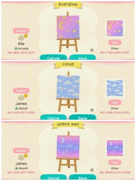 Animal Crossing Cloud Path, Acnh Acotar, Fairycore Island, Cloud Type, Island Wallpaper, Ombre Wall, Acnh Design, Acnh Codes, Character Sheets