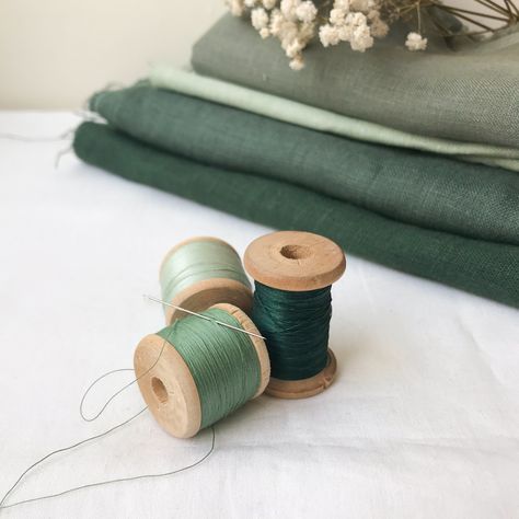 Green Sewing Aesthetic, Sewing Aesthetic, Account Aesthetic, Fabric Photography, Sewing Fashion, Handmade Inspiration, Doodle On Photo, Sewing Kit, Birthday Photoshoot