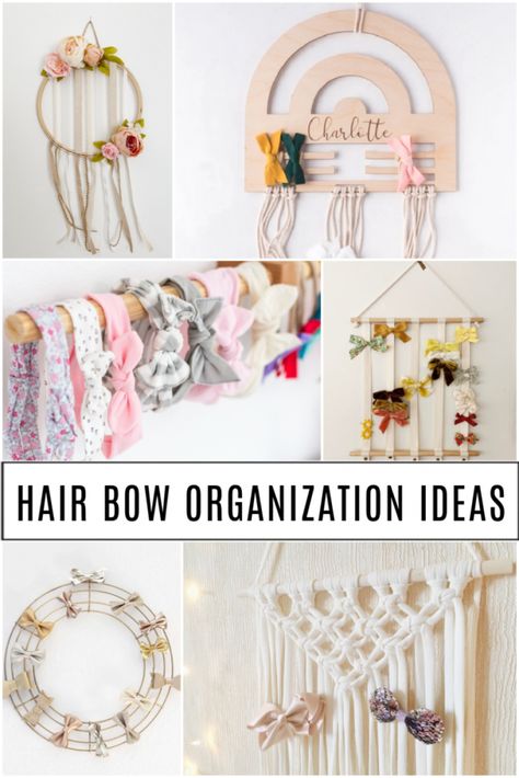 10 bow organizer ideas to help corral and display your favorite bows, clips, and headbands. via @somewhatsimple Bow Organizer Ideas, Bows Organizer Ideas, Hair Bow Organization, Organizer Ideas Diy, Bow Organization, Ocd Organization, Hair Bow Organizer, Headband Organizer, Bow Organizer