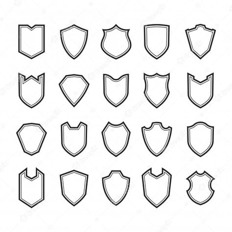 Shield Outline, Shield Drawing, Fantasy Map Making, Military Logo, Shield Vector, Shield Icon, Shield Logo, Shield Design, Character Sheet