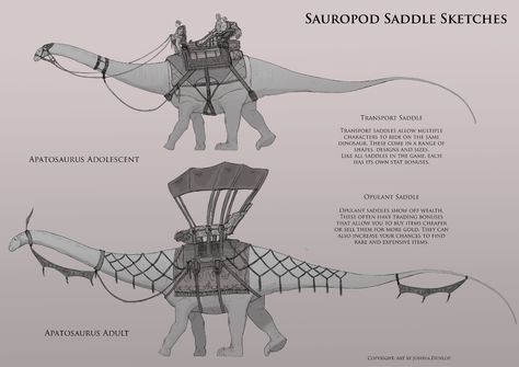 Saddle Concept Art, Joshua Dunlop, Some Sketches, Ark Survival Evolved, Ancient Animals, Fiction Idea, Paleo Art, Extinct Animals, Monster Concept Art