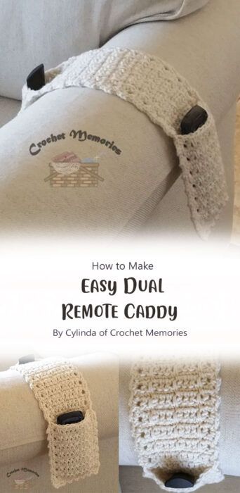 How to Make Remote Holder/Couch Caddy - Free Crochet Pattern Ideas - Carolinamontoni.com Arm Chair Caddy Pattern, Couch Caddy, Caddy Diy, Tv Remote Holder, Remote Caddy, Tv Watching, Denim Crafts Diy, Remote Holder, Diy Couch