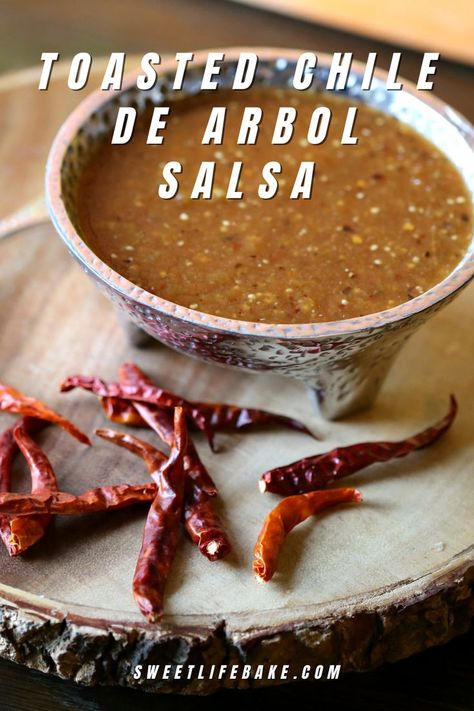 Toasted Chile de Arbol Salsa Latino Food, It Will Be Worth It, Chile Recipes, Homemade Comfort Food, Salsa Recipes, Condiment Recipes, Spicy Salsa, Easy Vegan Dinner, Vegan Mexican